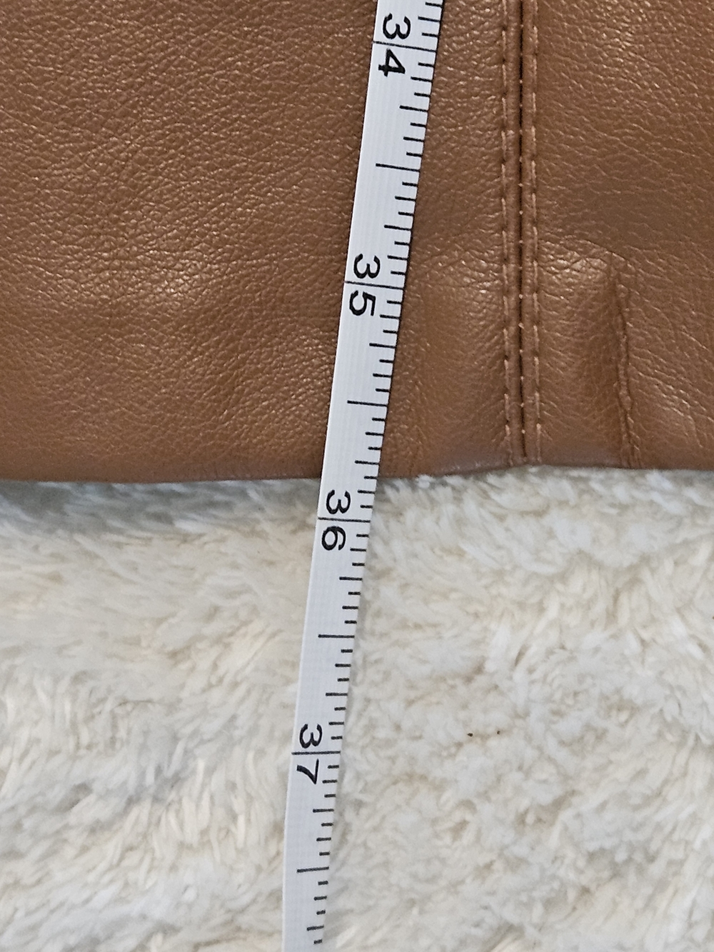 Calvin Klein Brown Faux Leather Shift Dress Size 2 Minimalist Quiet Luxury - Picture 7 of 9